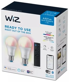 SADA 2x LED RGBW Stmievateľná žiarovka A60 E27/8,5W/230V 2200-6500K Wi-Fi+DO - WiZ