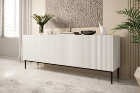 Komoda Nicole 200 cm - biely mat / čierna