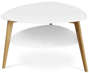Konferenčný stolík KLEFA III — bambus, prírodná / biela