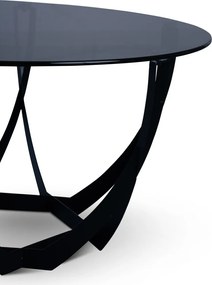 Konferenčný stolík Maya, 80 cm, čierny/sivé sklo