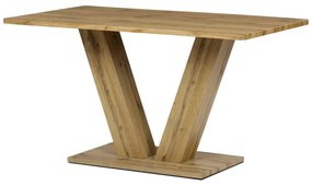 Autronic - Jídelní stůl, 140x80x76 cm, MDF deska, 3D dekor divoký dub - HT-911 OAK VÝPRODEJ