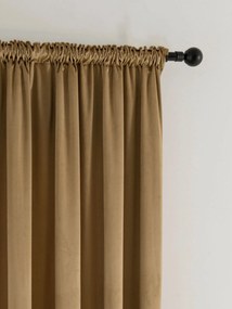 Zamatové zatemňovacie závesy Cesar hnedé - 140 x 250 cm (2ks) - riasiaca stuha