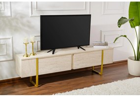 TV skrinka Seronitta (travertín + zlatá). Vlastná spoľahlivá doprava až k Vám domov. 1107317