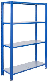 Bezskrutkové kovové regály 250x120cm T profil
