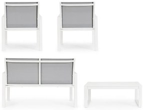 Biela hliníková záhradná lounge súprava pre 4 Kallen – Bizzotto