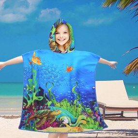 Detské pončo LAGOON TREASURE farebné Rozmer: 60 x 120 cm