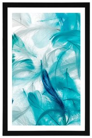 Plagát s paspartou zelené pierka - 40x60 black