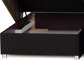 Rohová sedačka na trvalé spanie Island, horčicová žltá látka, ľavý roh