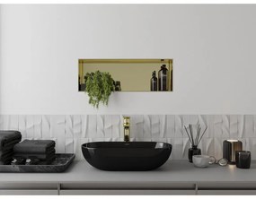 Mexen X-Wall-NR, polička na zapustenie pod obklad bez goliera 60 x 20 cm, zlatá lesklá, 1951602010