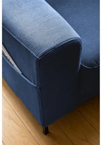 Tmavomodré menčestrové kreslo Lofty Lilly – Miuform