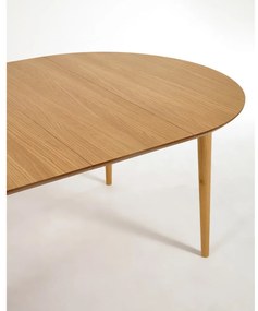 Rozkladací jedálenský stôl v dekore duba v prírodnej farbe ø 120 cm Oqui – Kave Home