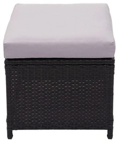 Set 2 polyratanových kresiel HWC-G16 - čierna, podušky svetlosivé