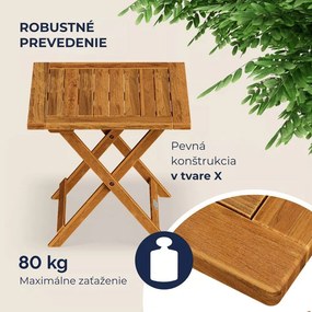 Odkladací stolík VITEK z akáciového dreva 46x46x46cm, hnedá Casaria