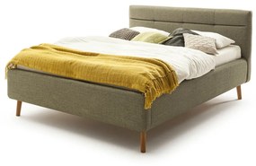 Zelená čalúnená dvojlôžková posteľ s úložným priestorom s roštom 180x200 cm Lotte - Meise Möbel