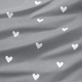 Goldea bavlnená obliečka na vankúš - srdiečka na sivom 40 x 40 cm