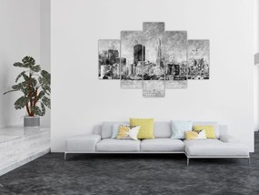 Obraz - Coffee art city (150x105 cm)