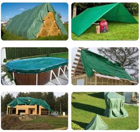 Zeleno strieborná krycia plachta mrazuvzdorná 6m x 10m