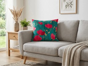 Bavlnená obliečka na vankúš VIVIDELLE POLY 45x45 cm, zelená