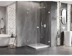 Mexen Lunar-B L pravý výklopný sprchový kút 70 x 70 cm, číre sklo, biela, 832L-070-070-20-00-P