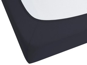 Bavlnená posteľná plachta 200 x 200 cm čierna JANBU Beliani