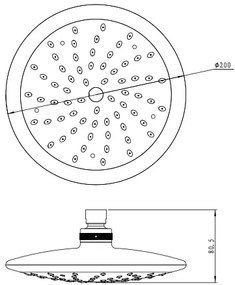 Novaservis - Pevná sprcha priemer 200 mm chróm, RUP/137,0