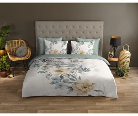 Zelené/krémové bavlnené obliečky na jednolôžko/predĺžené 140x220 cm Celina – Good Morning