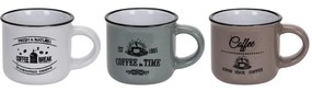 Sada kameninových hrnčekov Coffee 100 ml, 3 ks