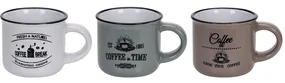 Sada kameninových hrnčekov Coffee 100 ml, 3 ks
