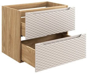Závěsná skříňka Ocean s deskou 70 cm béžová/dub olejovaný