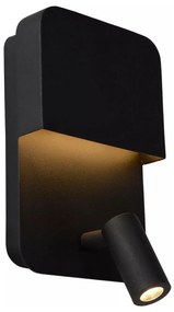 Lucide 79200/08/30 - LED Nástenné svietidlo BOXER LED/5W/230V + LED/5W USB čierna