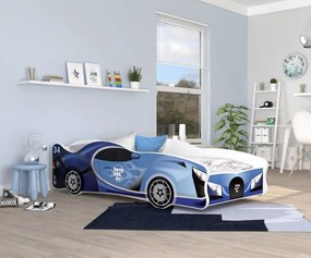 Detská posteľ auto LEWIS 160x80 cm - modrá (23)