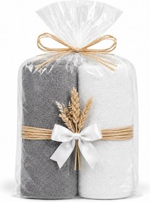 Komplet uterákov SPA biely so sivým Rozmer: 70x140 cm (2 ks)