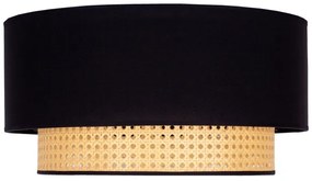Duolla - Stropné svietidlo BOHO 1xE27/15W/230V pr. 45 cm čierna/ratan