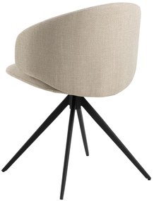 NELA Béžová (látka Basel 24)/čierne nohy – MODERNÁ OTOČNÁ ČALÚNENÁ STOLIČKA DO OBÝVAČKY/JEDÁLNE/KANCELÁRIE LOFT