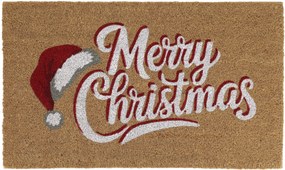 Hnedá kokosová rohožka Merry Christmas - 75 * 45 * 1,5 cm