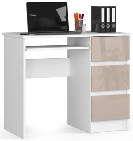 PC stolík Benicio (biela + cappuccino lesk) (P). Akcia -13%. Vlastná spoľahlivá doprava až k Vám domov. 1069908