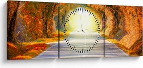 Obraz - Brána z korún stromov (s hodinami) (90x30 cm)