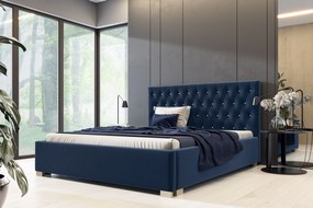 Čalúnená posteľ Vesemir 180x200cm, modrá MattVelvet