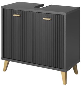 Livarno home Skrinka pod umývadlo vo zvlnenom vzhľade, antracitová  (100378603)