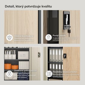 Kancelárska skriňa na dokumenty antracitová / dub sonoma: Eco Design JAN 900 x 1850 x 400 mm