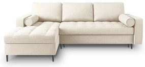 Svetlobéžová rozkladacia rohová pohovka Milo Casa Santo, ľavý roh