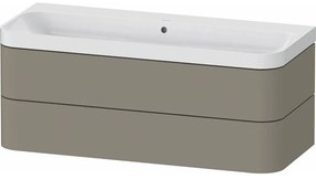 DURAVIT Happy D.2 Plus c-shaped závesná skrinka s nábytkovým umývadlom bez otvoru, 2 zásuvky, 1175 x 490 x 480 mm, kameňovo šedá matná lakovaná, HP4349N92920000
