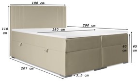 Manželská posteľ Boxspring 160 cm Morcano (béžová) (s úložným priestorom). Vlastná spoľahlivá doprava až k Vám domov. 1044275