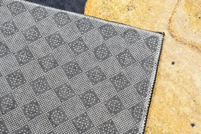 Čierny dizajnový koberec s abstraktným vzorom
