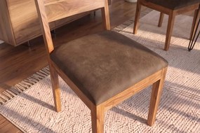 Dizajnová stolička Timber II Sheesham / hnedé mikrovlákno