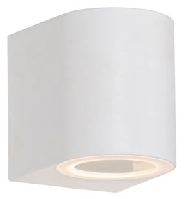 Moderná vonkajšia nástenná lampa biela plastová oválna - Baleno