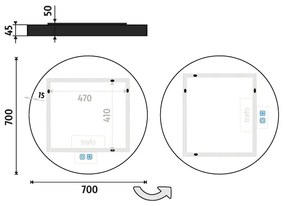 NIMCO ZPC 31001RVX-90 - LED Kúpeľňové podsvietené zrkadlo 3000-6500K 70 cm IP44