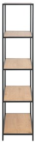Knižnica v dekore duba v čierno-prírodnej farbe 77x150 cm Seaford – Actona