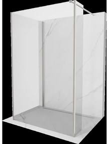 Mexen Kioto sprchová stena Walk-in 135 x 90 x 30 cm, transparentná, brúsený nikl - 800-135-090-221-97-00-030