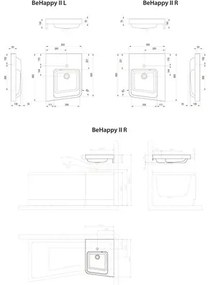 Klasické umývadlo Umývadlo na skrinku RAVAK BeHappy II liaty mramor biela 500 x 140 x 665 mm XJAL1100001